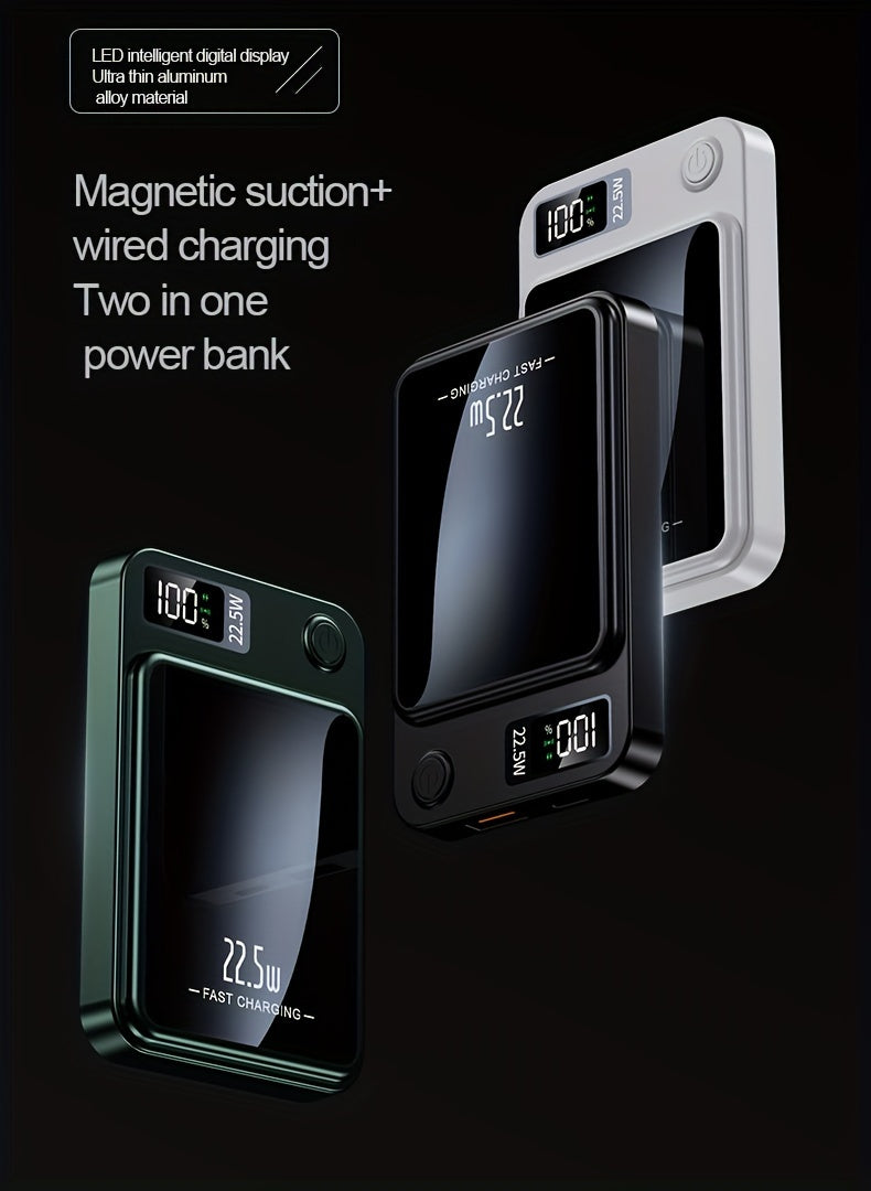 1pc KOILAGER 10000mAh Banque d'alimentation portable avec charge sans fil magnétique ultra-mince, charge super rapide 22,5 W, charge rapide bidirectionnelle PD20W, alimentation sans fil 15W, écran LED, double alimentation USB/Type-C pour iPhone 16/15pro/