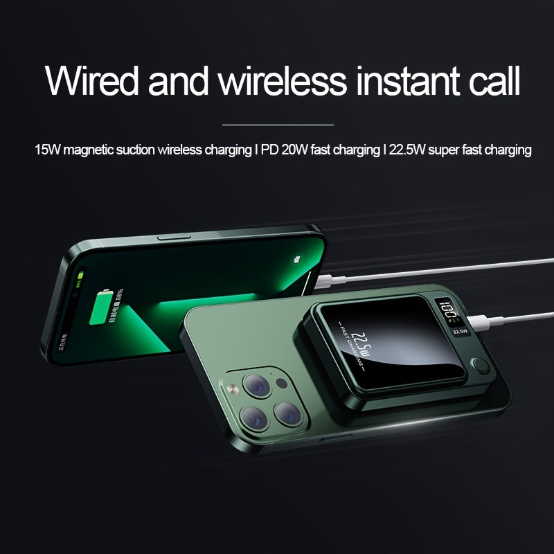 1pc KOILAGER 10000mAh Banque d'alimentation portable avec charge sans fil magnétique ultra-mince, charge super rapide 22,5 W, charge rapide bidirectionnelle PD20W, alimentation sans fil 15W, écran LED, double alimentation USB/Type-C pour iPhone 16/15pro/