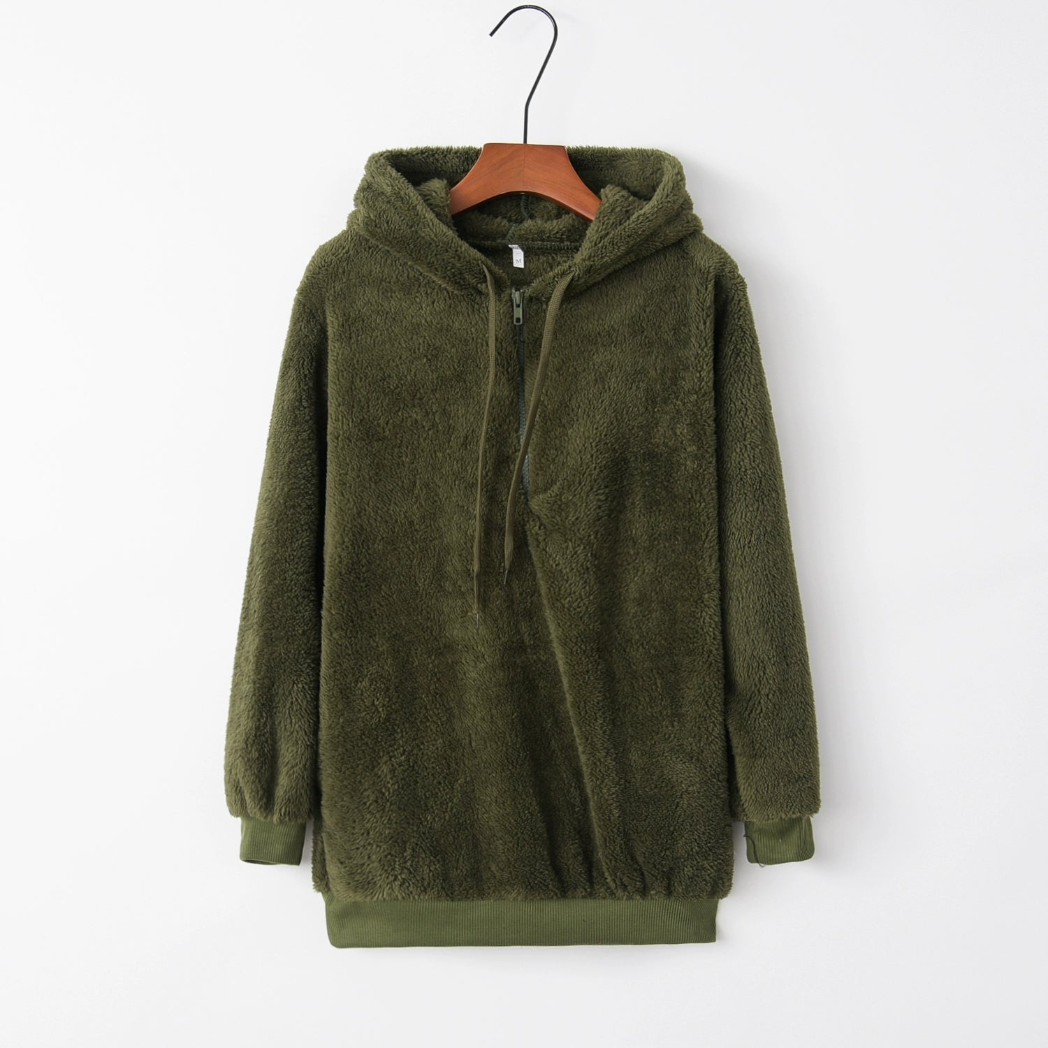 Tendance de la mode à manches longues à capuche couleur unie, manteau pull pour femme