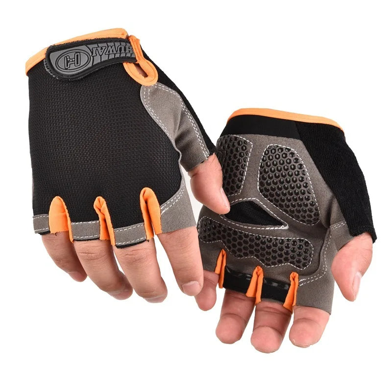 Gants de cyclisme Antidérapant Choc Gants respirants à moitié sans doigts Gants de vélo VTT Mitaines de sport Gants de vélo de cyclisme