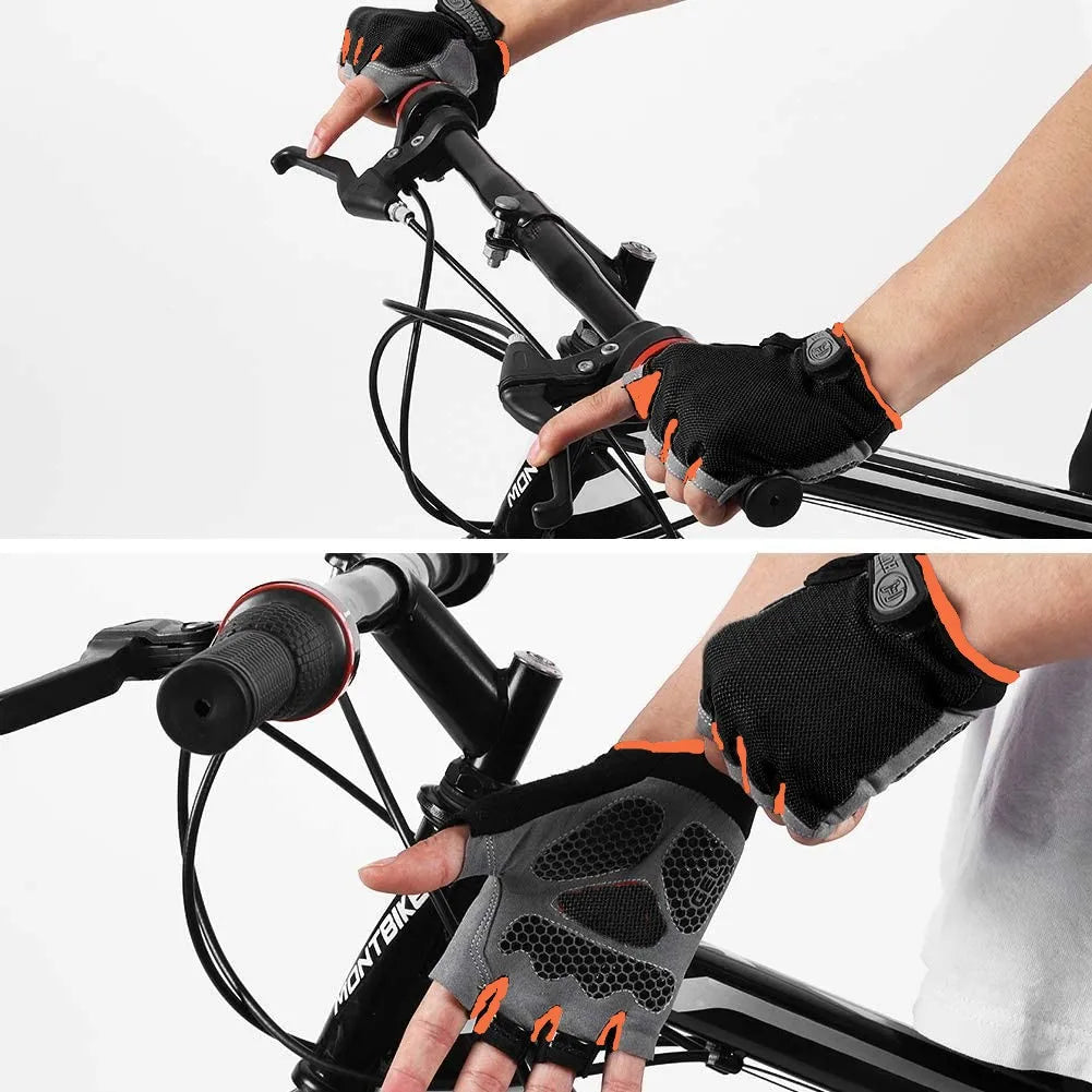 Gants de cyclisme Antidérapant Choc Gants respirants à moitié sans doigts Gants de vélo VTT Mitaines de sport Gants de vélo de cyclisme