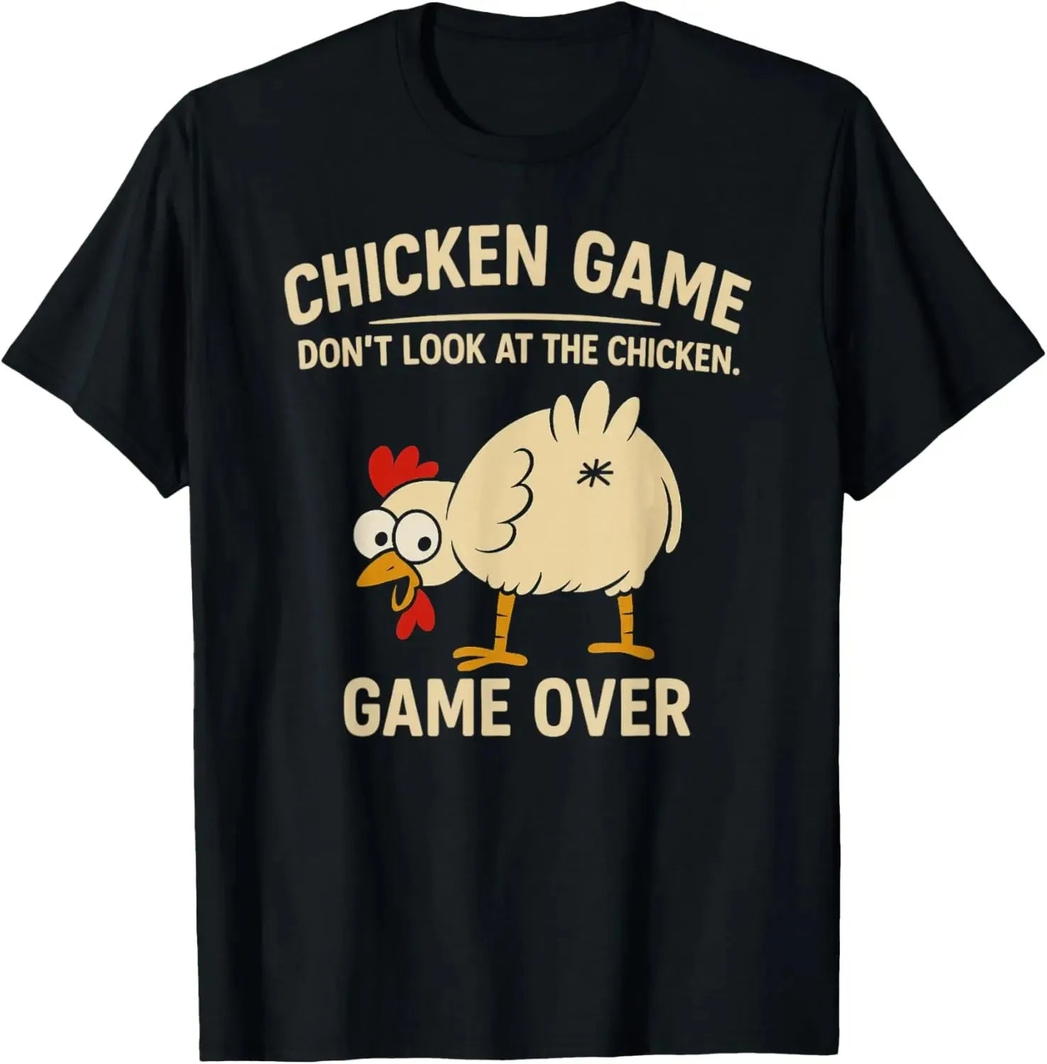 Jeu de poulet Ne regardez pas le poulet T-shirt de poulet drôle T-shirt graphique imprimé personnalisé Vêtements pour hommes Ropa Hombre