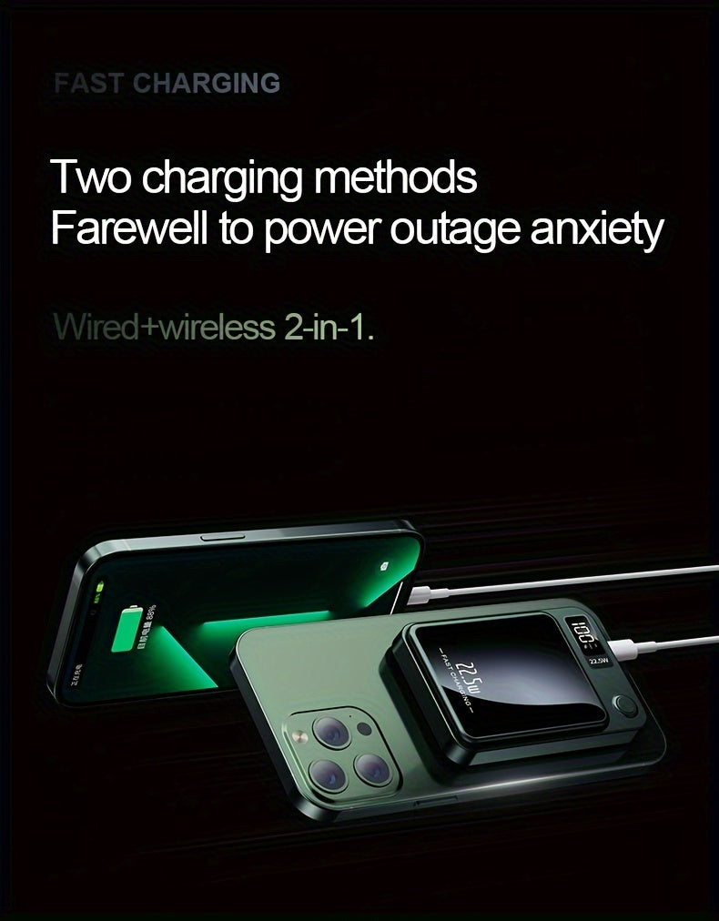 1pc KOILAGER 10000mAh Banque d'alimentation portable avec charge sans fil magnétique ultra-mince, charge super rapide 22,5 W, charge rapide bidirectionnelle PD20W, alimentation sans fil 15W, écran LED, double alimentation USB/Type-C pour iPhone 16/15pro/