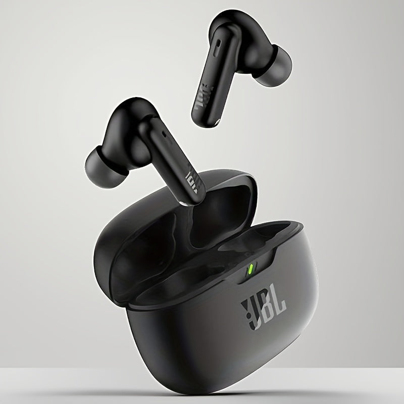 JBL WAVE BEAM 2 : Écouteurs sans fil à annulation active du bruit. 6h d’écoute, 4h de charge. USB-C 2,5-5V, prise jack 3,5 mm. Design compact pour la salle de sport, la course, les appels et la musique.