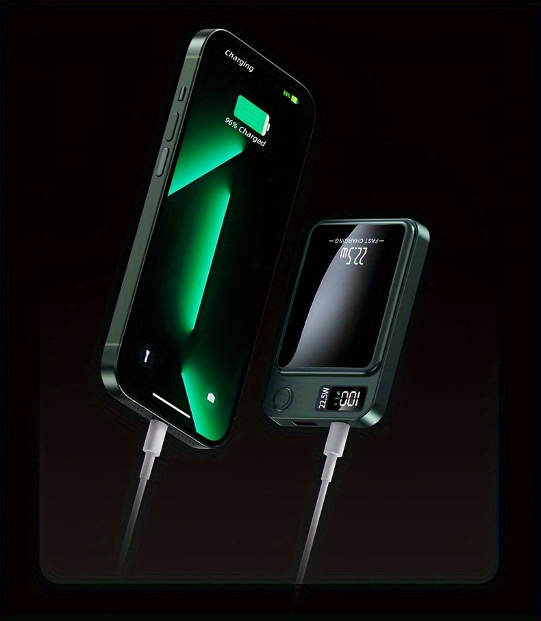 1pc KOILAGER 10000mAh Banque d'alimentation portable avec charge sans fil magnétique ultra-mince, charge super rapide 22,5 W, charge rapide bidirectionnelle PD20W, alimentation sans fil 15W, écran LED, double alimentation USB/Type-C pour iPhone 16/15pro/